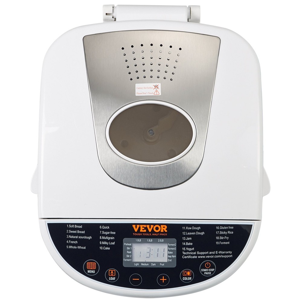 Bread Maker, 19-in-1 2LB Dough Machine, Nonstick Ceramic Pan Automatic Breadmake