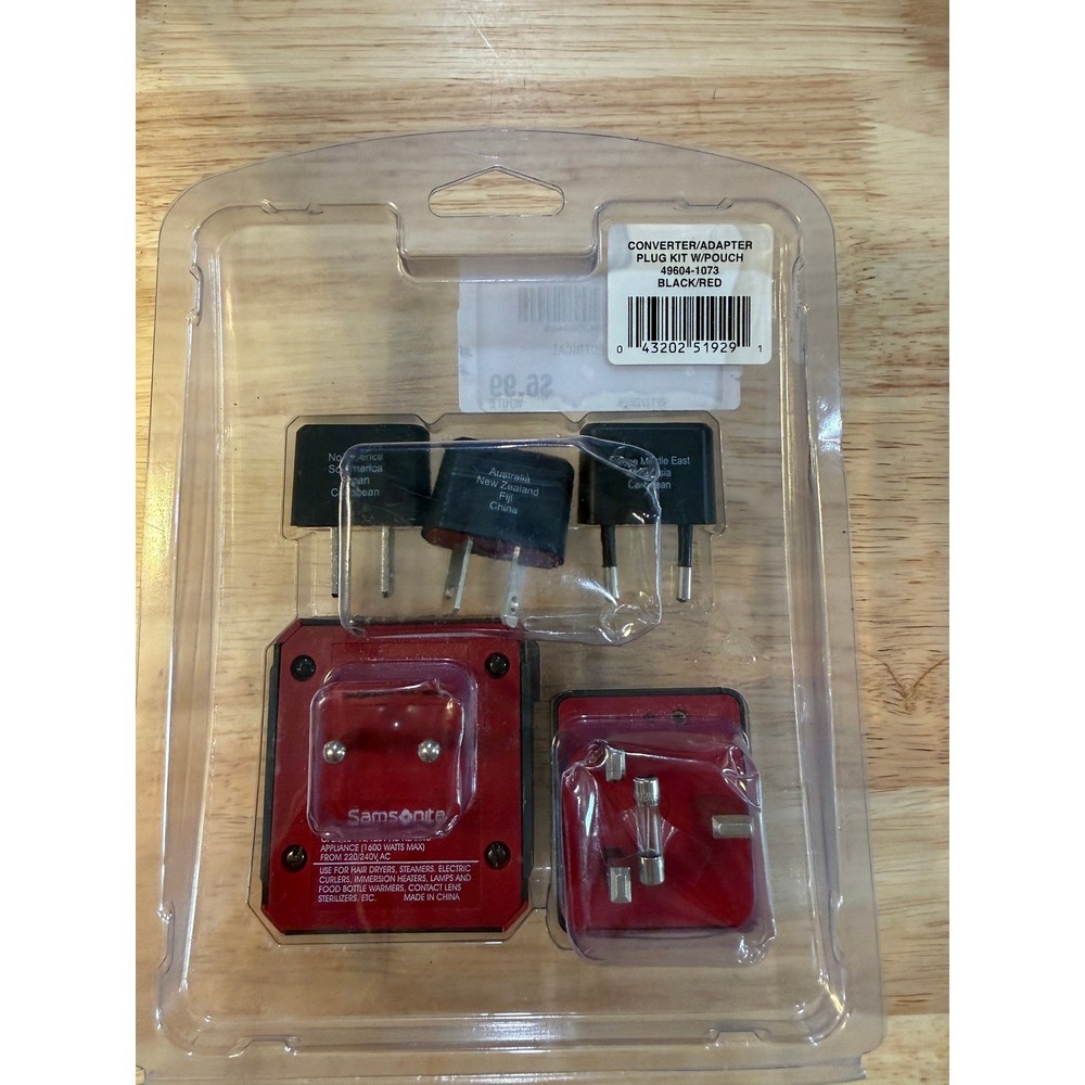 Samsonite Travel Adapter Converter Kit Multi Plug Set No Pouch