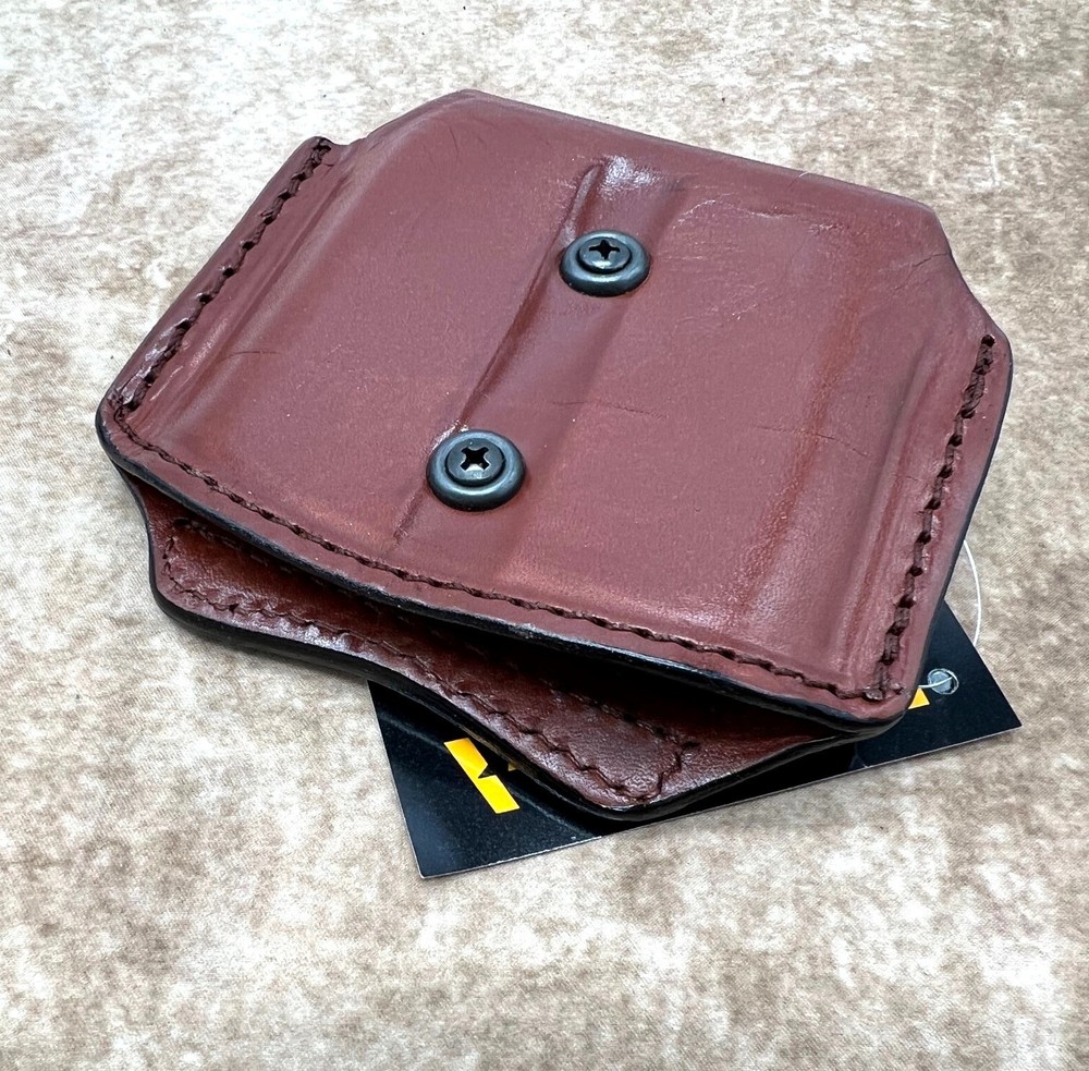 For DOUBLE STACK 9/40/45 1911, Brown Leather Double Magazine Carrier