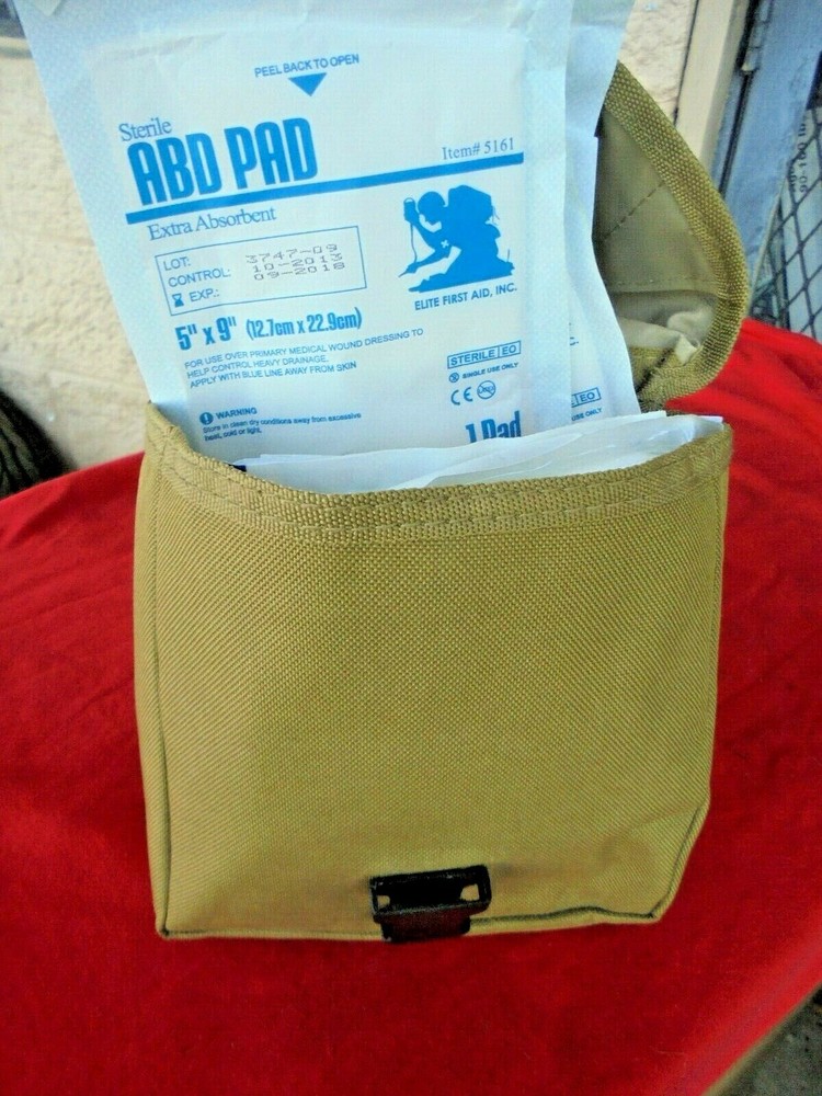 ELITE FIRST AID COYOTE POUCH W/CONTENTS