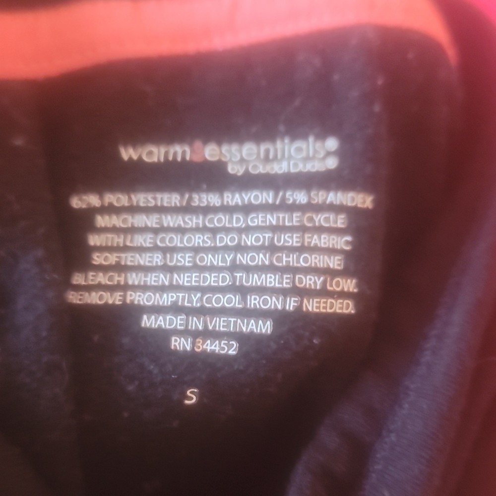 Cuddl Duds Warm Essentials Thermal Stretch Base Layer Top Black S Long Sleeve