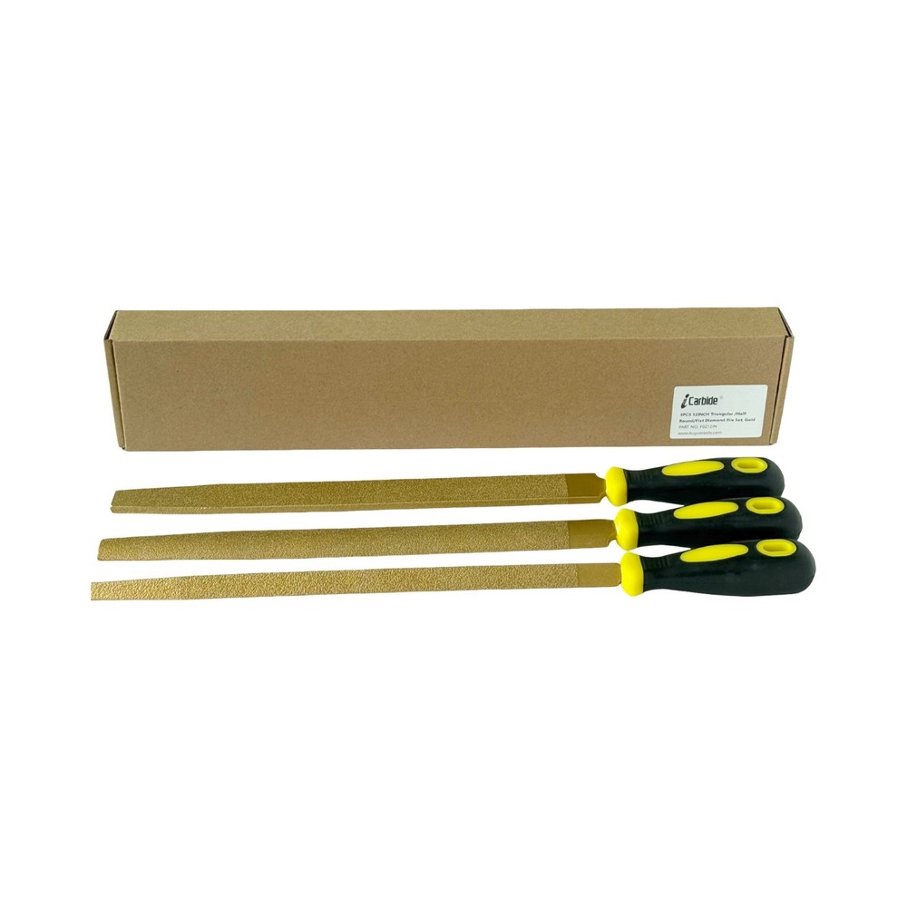 3PCS Diamond Needle File Set Flat Round Triangle Metal File, Precision Hand File