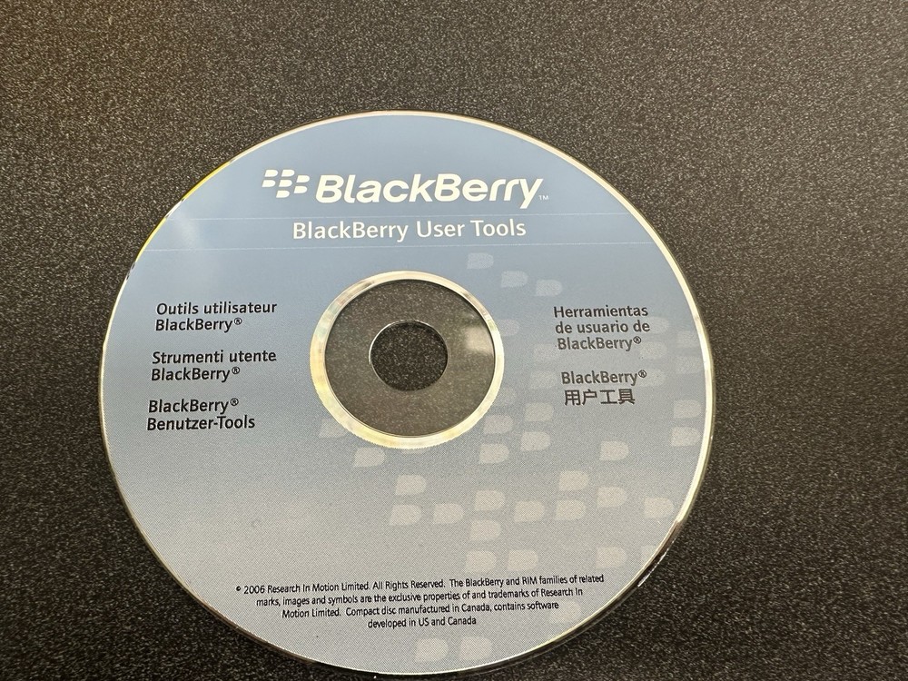 BlackBerry User Tools 2006 CD ROM USA Microsoft Windows