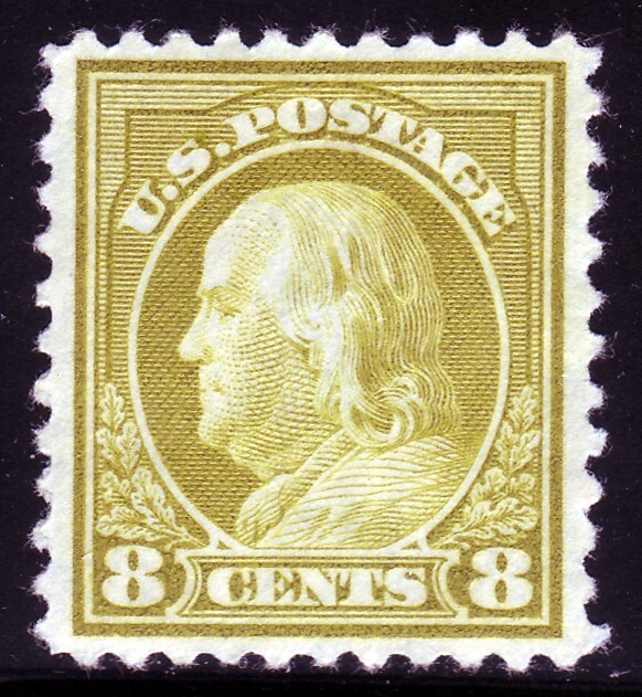 #508 EIGHT CENT FRANKLIN 1917 REGULAR ISSUE. EXTRA FINE 4. ORIGINAL GUM.