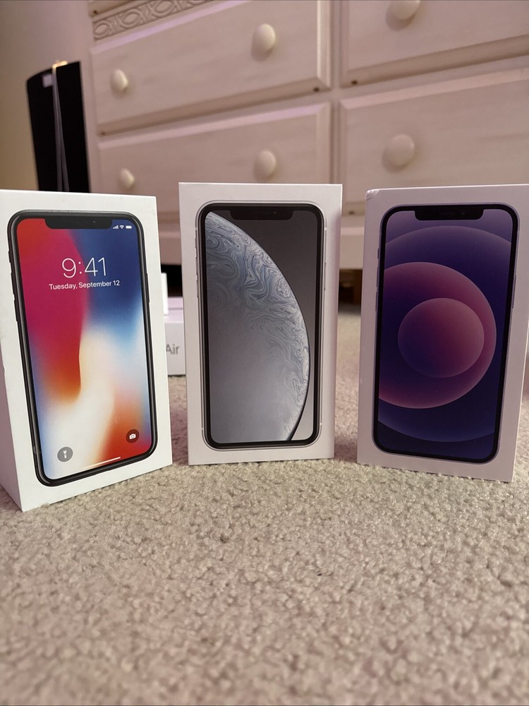 used empty iphone x, xr, and 12 boxes