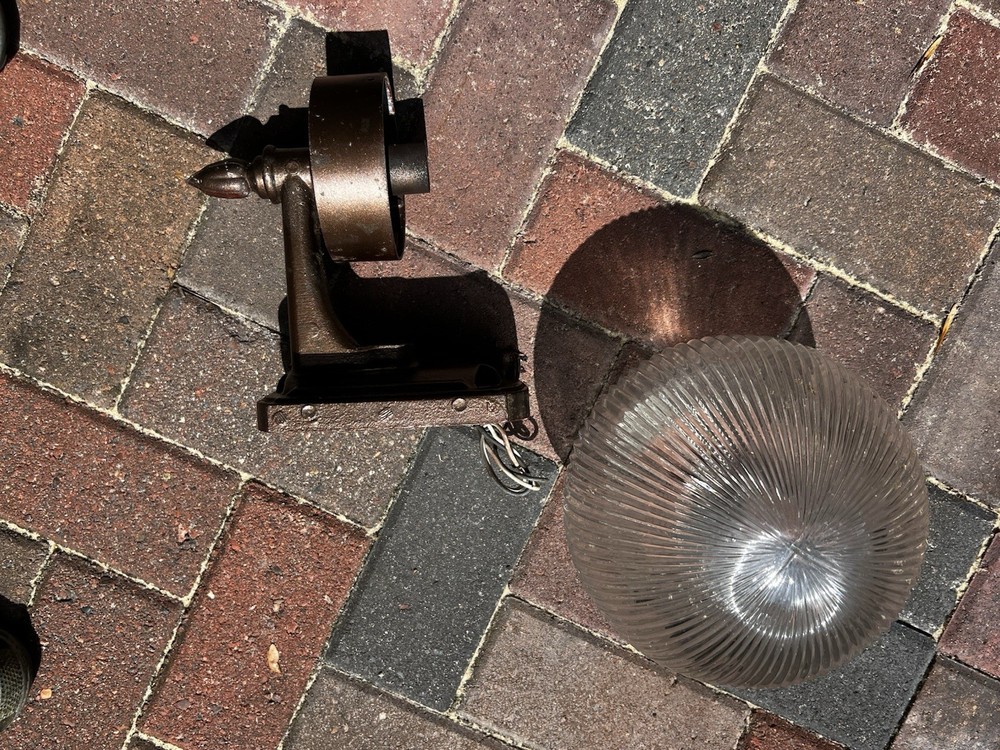 Vintage Cast Sconce Wall Lights Halophane Globe