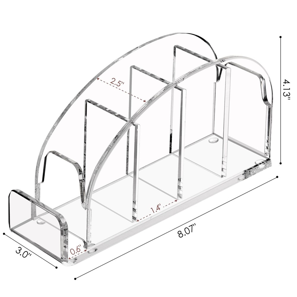 Acrylic 5 Compartments Remote Control Holder, Multi-functional Bedside Couch ...