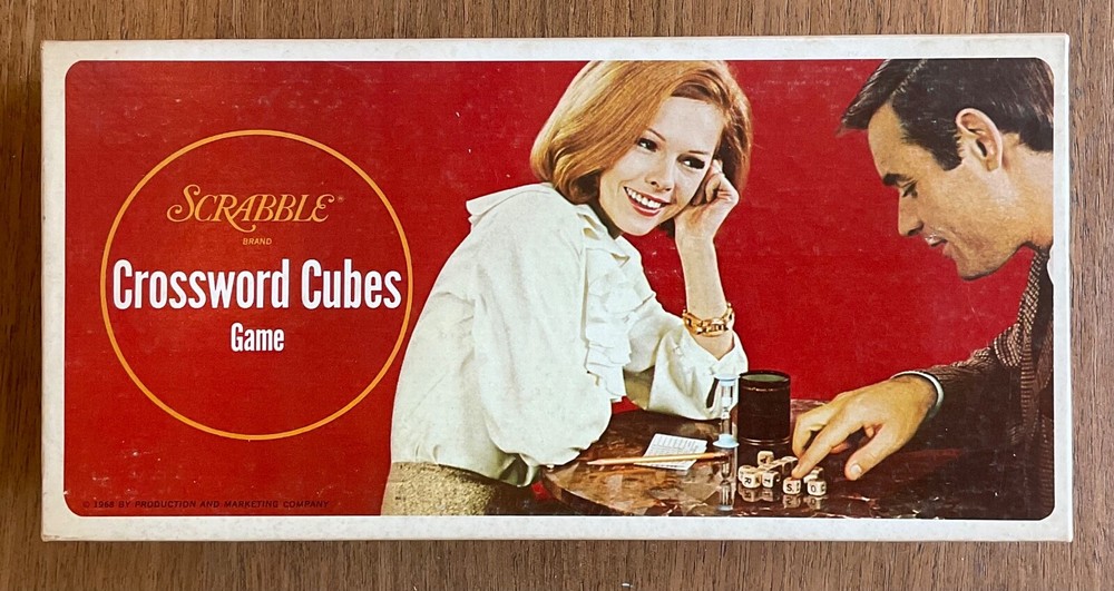 Scrabble Crossword Cube Game Selchow & Righter 1968 VTG Word Game Complete