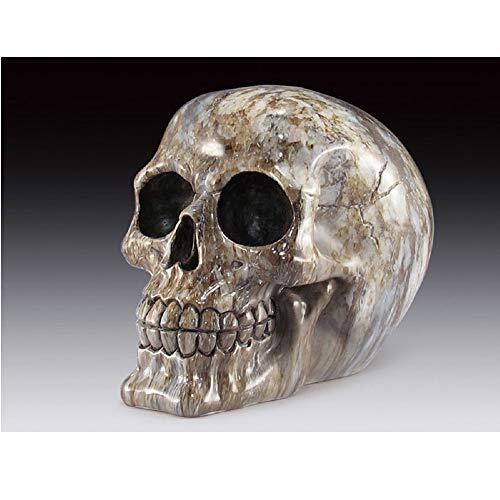Agate Colored Skull Figurine