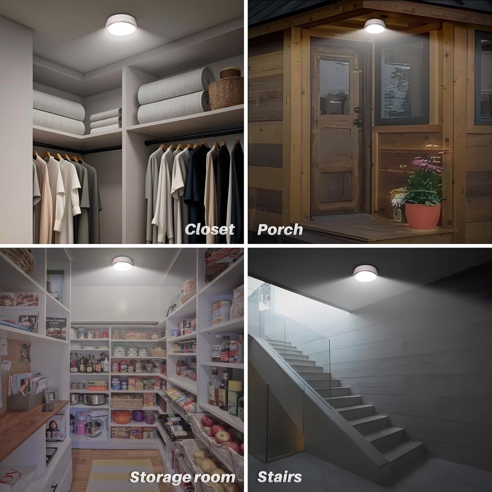 STAR-SPANGLED Motion Sensor Ceiling Light 6.3" Battery Operated Indoor