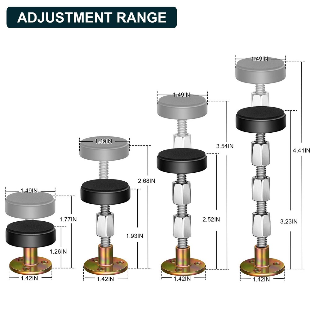 Adjustable Threaded Bed Frame Anti-Shake Tool, Headboard Stoppers, Bedside He...