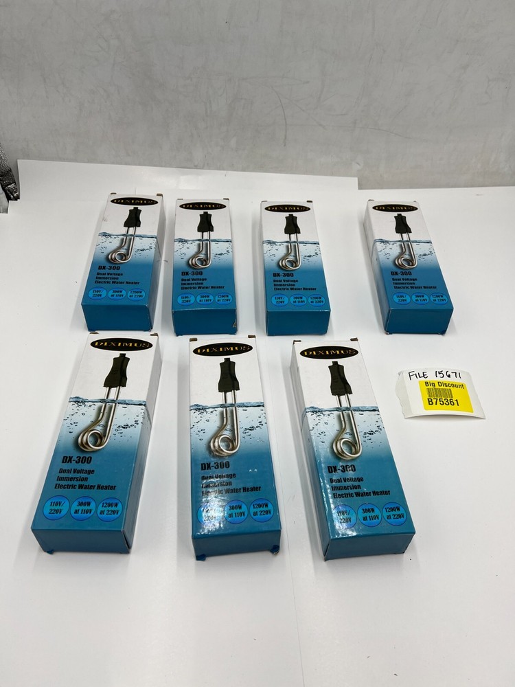 Qty 7 Diximus Electric Water Heater Portable Dual Voltage Immersion DX-300