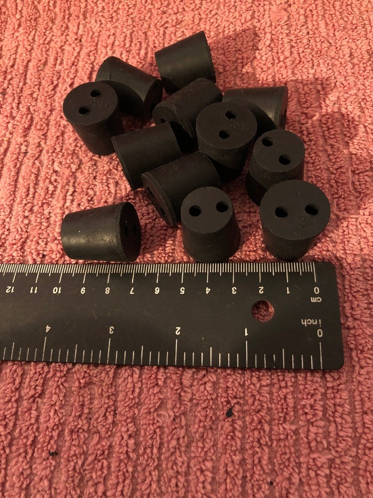 Qty12 Size 3 Rubber Stoppers 2 Hole Lab/distilling
