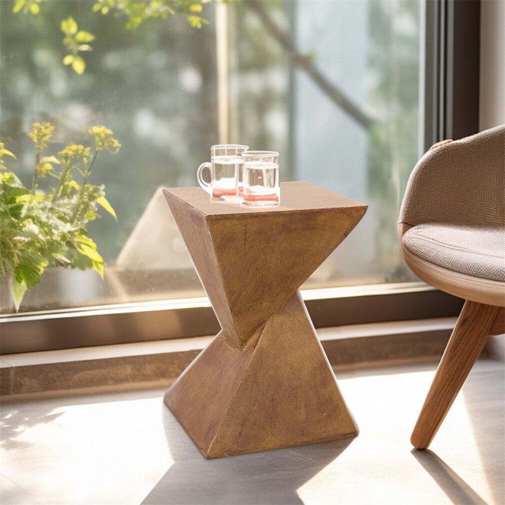 Geometric Light-Weight Concrete End Table Round/Twist Side Table Retro End Stool