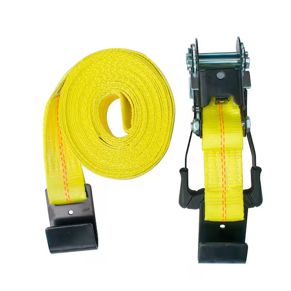 2 In. X 27 Ft. Heavy-Duty Ratchet Tie-Down Strap with Flat Hooks