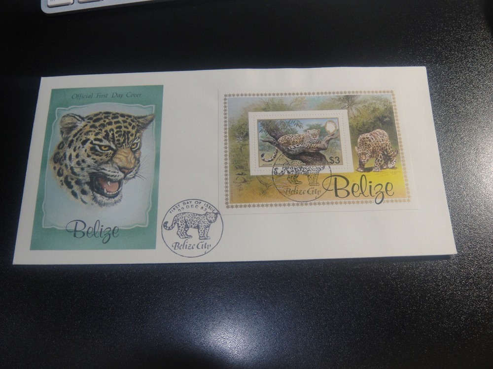 BELIZE 1983 Sc#693 WWF Jaguar s/s Official FDC VF