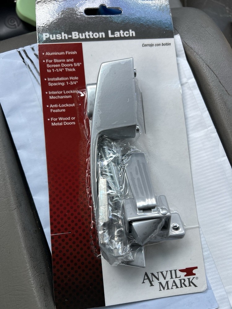 Anvil Mark Push Button Latch Aluminum Finish