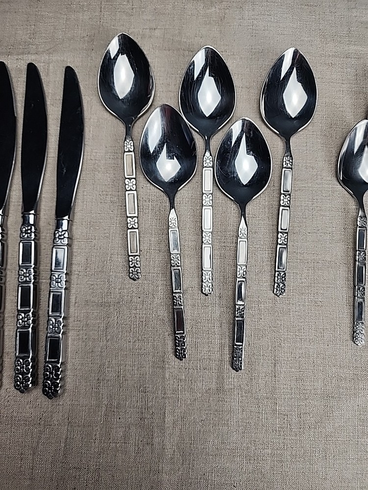19 Piece Oneida Community Madeid NO Black Stainless Flatware
