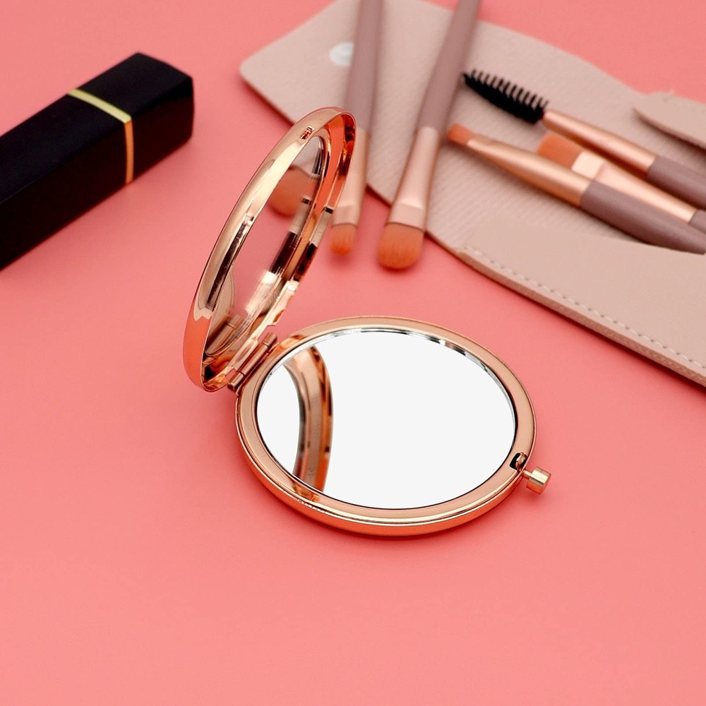 Compact Makeup Mirror - Rose Gold, 2.6 Inch, Double-Sided, Magnifying, Tablet...