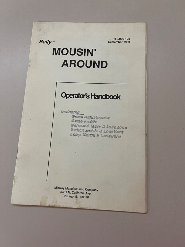Mousin Around Pinball Operator Handbook