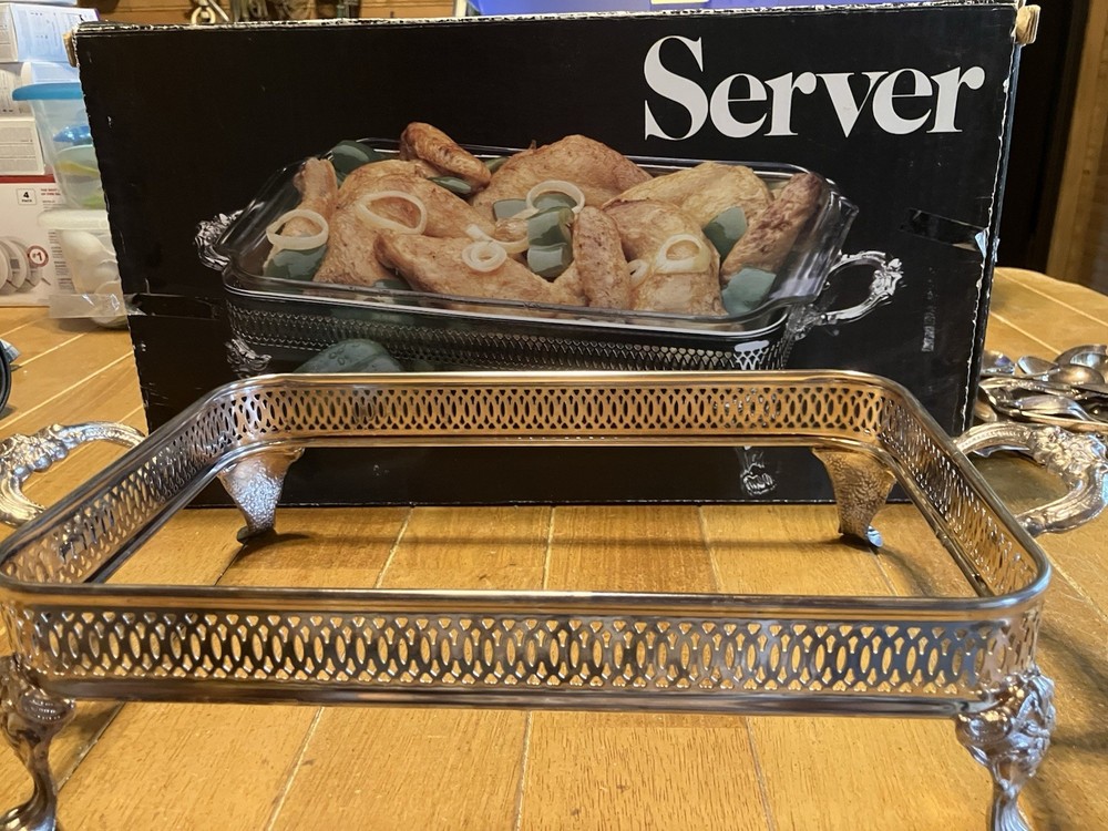 Leonard Silver Mfg Silver Plated Server Without Glass Pan
