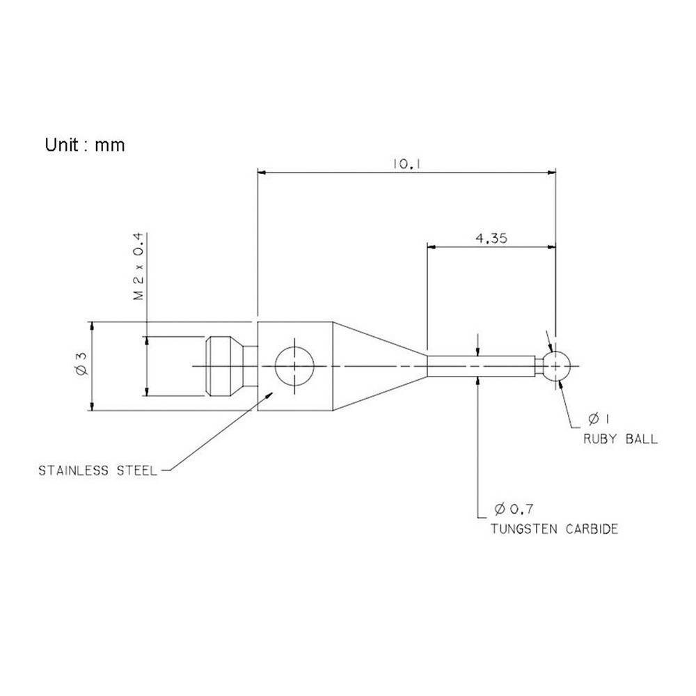 CMM Touch Probe for Accurate Measurements with M2 Thread and Specifications