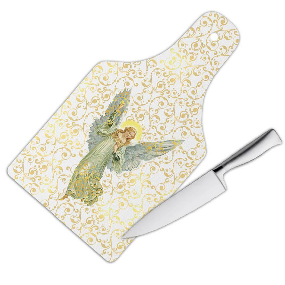 Gift Cutting Board : Victorian Angel Arabesque Noel Vintage Retro Christmas