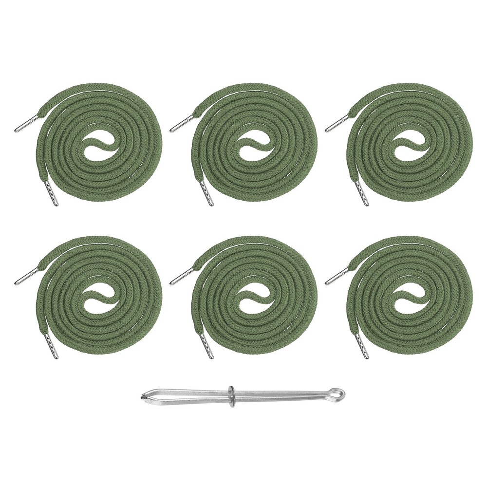 6 Pcs Hoodie Strings Drawstring Cords with Easy Threader (Light Green)