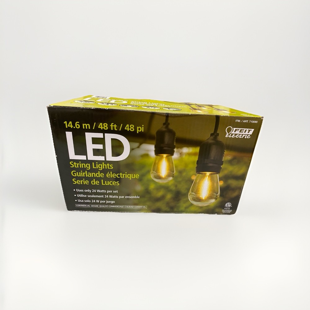 Feit Electric 48ft LED Filament String Light Set | Model 72007 | Black
