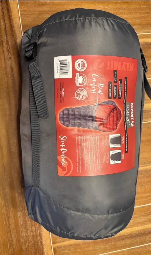 Klymit KSB Sleeping Bag 20 Degrees Rust Red/Grey extra large