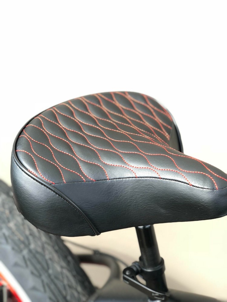 Custom Beach Cruiser Comfortable Bicycle Seat- RED STITCHING
