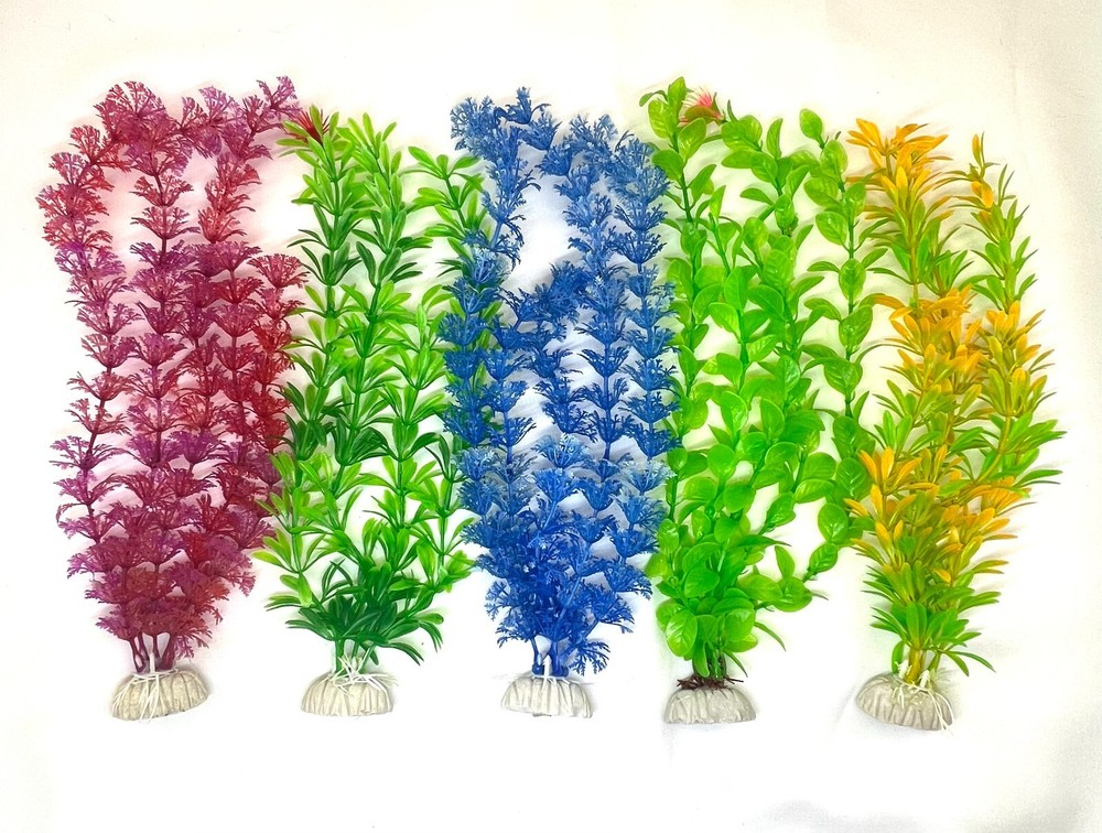24 Pack Aquarium Artificial Plants - Various Sizes