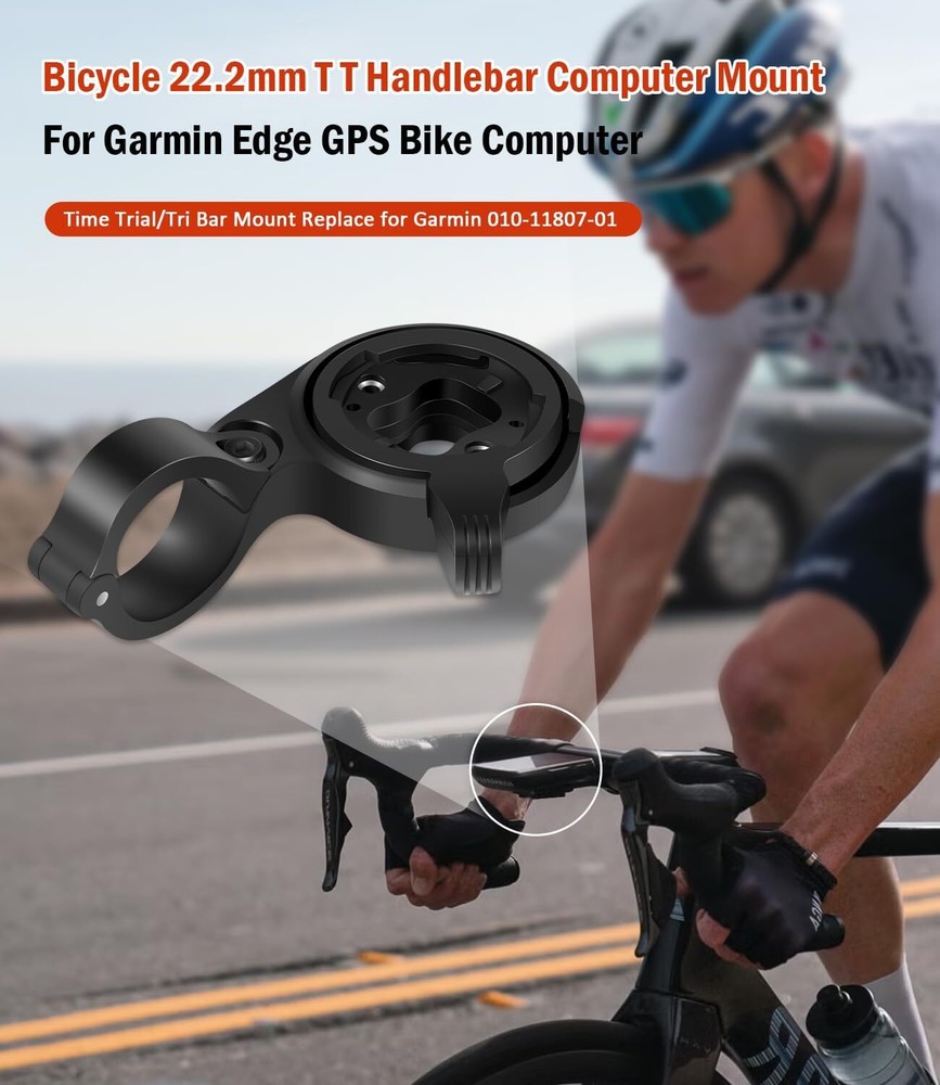 Bicycle 22.2mm Time Trial Handlebar Computer Mount for Garmin GPS Bike Computer