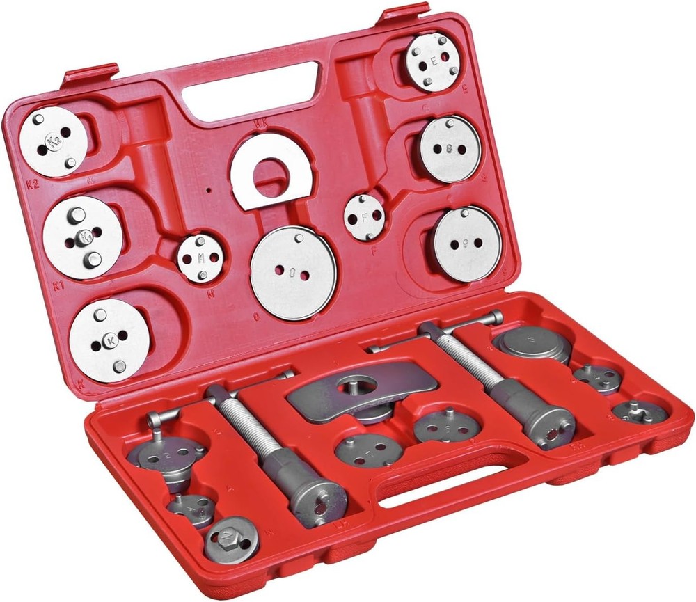 Torin 22Pc Brake Caliper Press Tool Kit Disc Piston Compressor Red ATRHS-E3318BR