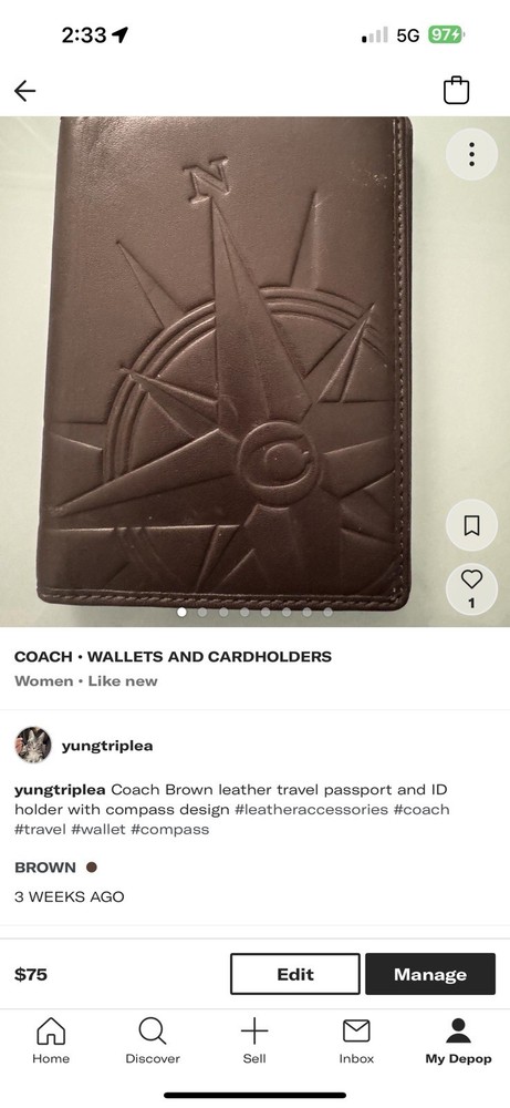 Coach Passport case