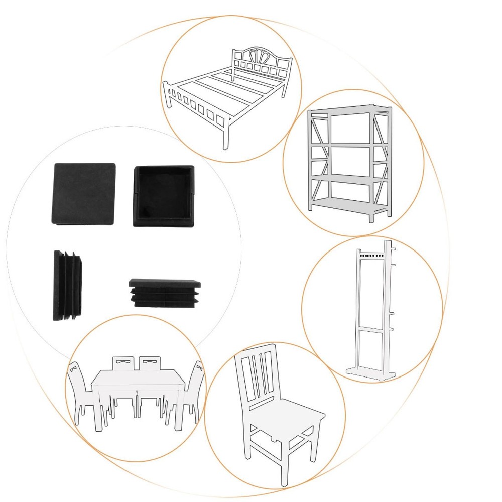 50mm x 50mm hard plastic pipe insert empty caps 12pcs