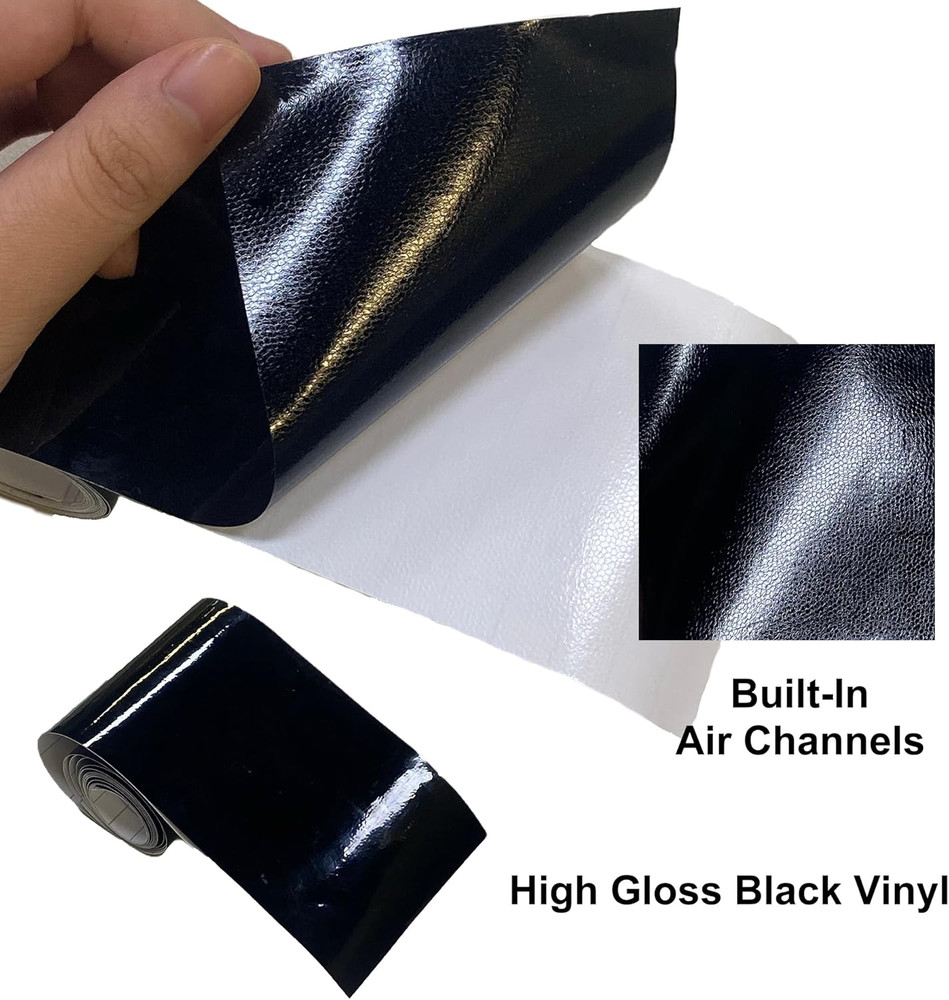 Gloss Black Vinyl Wrap Kit, 1"x30ft with Tools