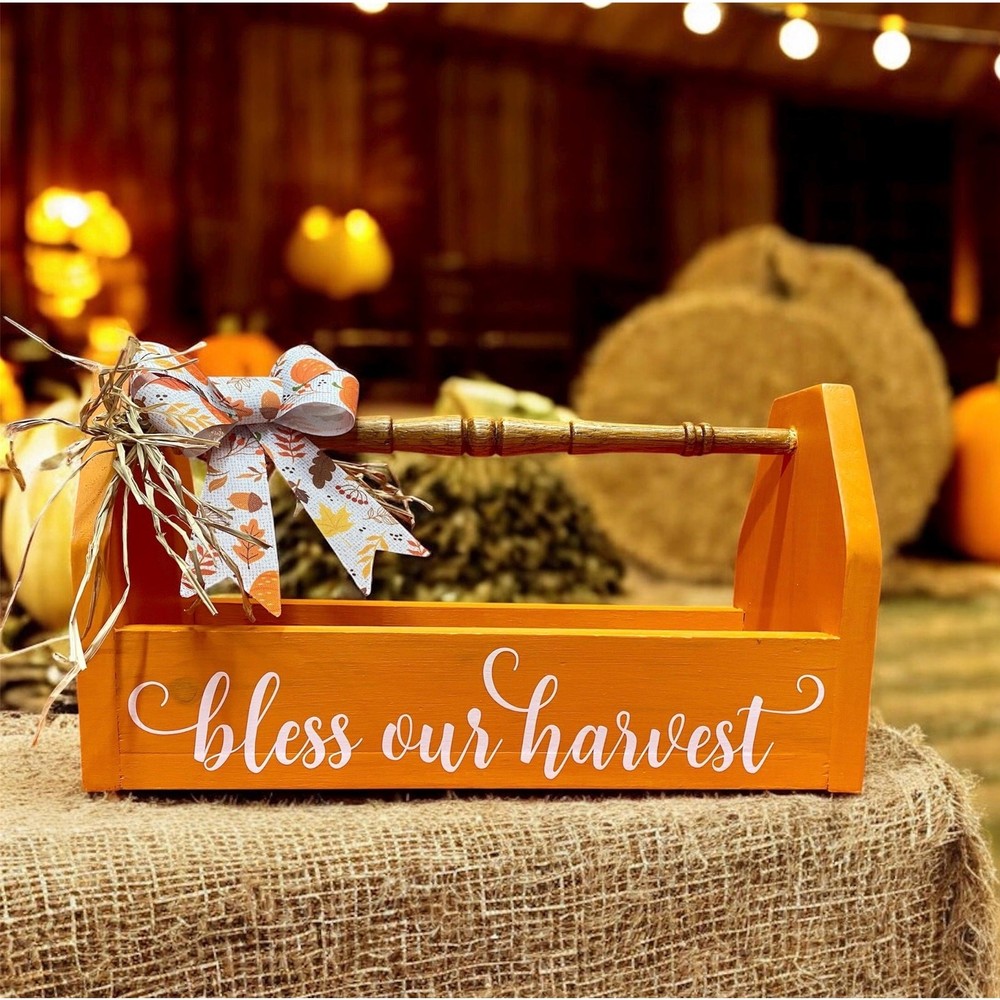 Rustic handcrafted fall tool caddy for decor, table centerpiece FREE SHIPPING