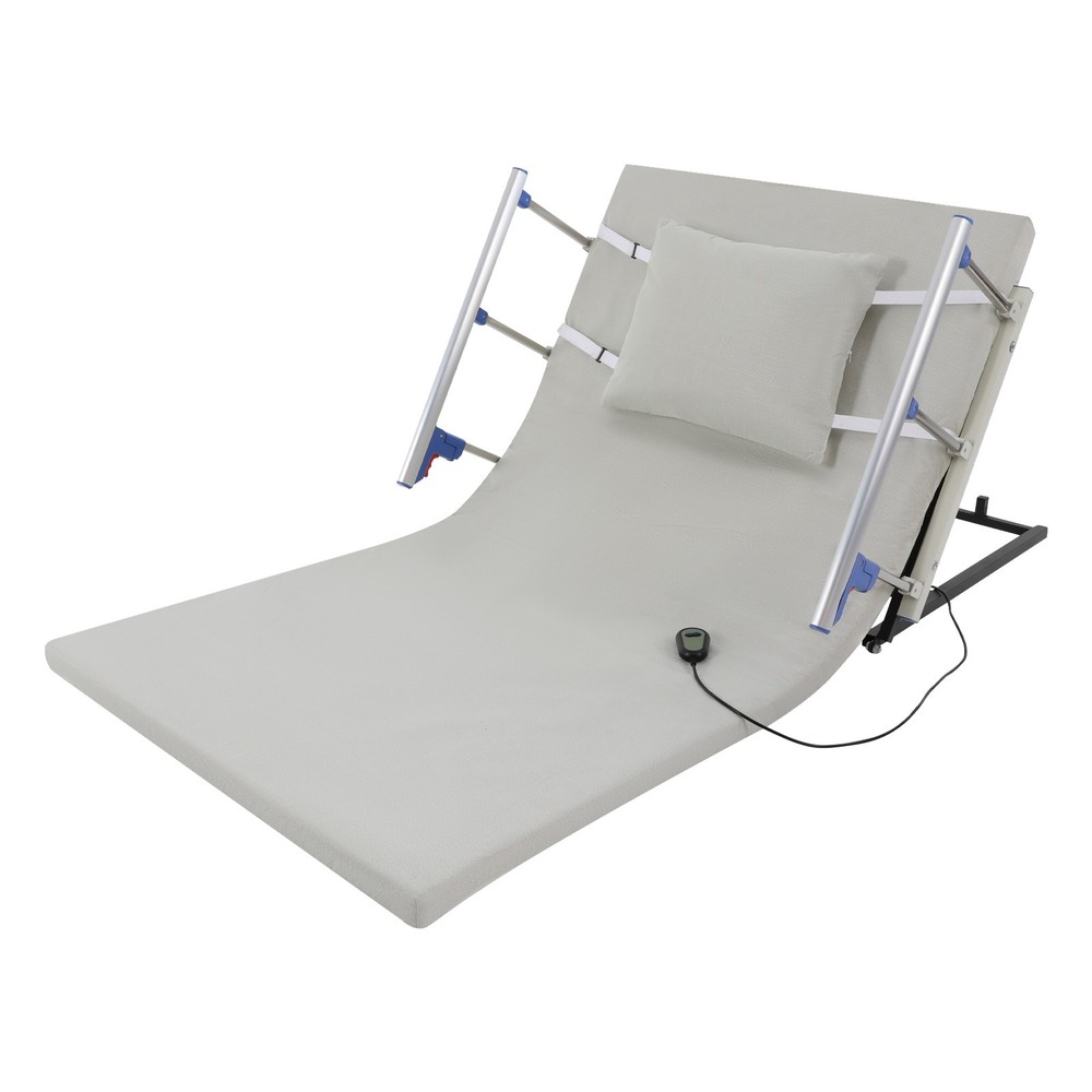 Ergonomic Electric Lifting Backrest Adjustable Lift Bed Back Support w/ Handrail