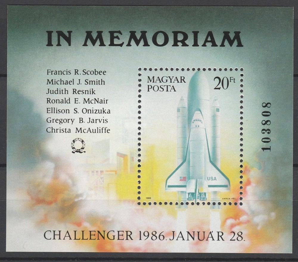 Hungary 1986 Space Shuttle Challenger MNH Block