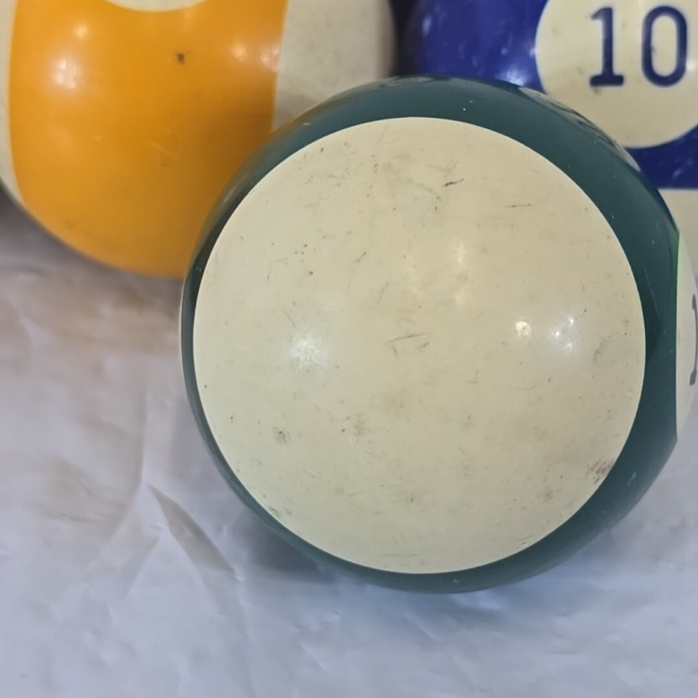 8 Vintage Replacement Pool Billard Balls 2 1/4" Diameter Vertical Stripes
