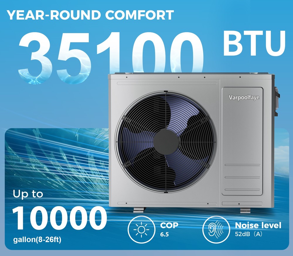 240V Pool Heater Heat Pump Inground Pool Water Heater Above Ground 35100BTU