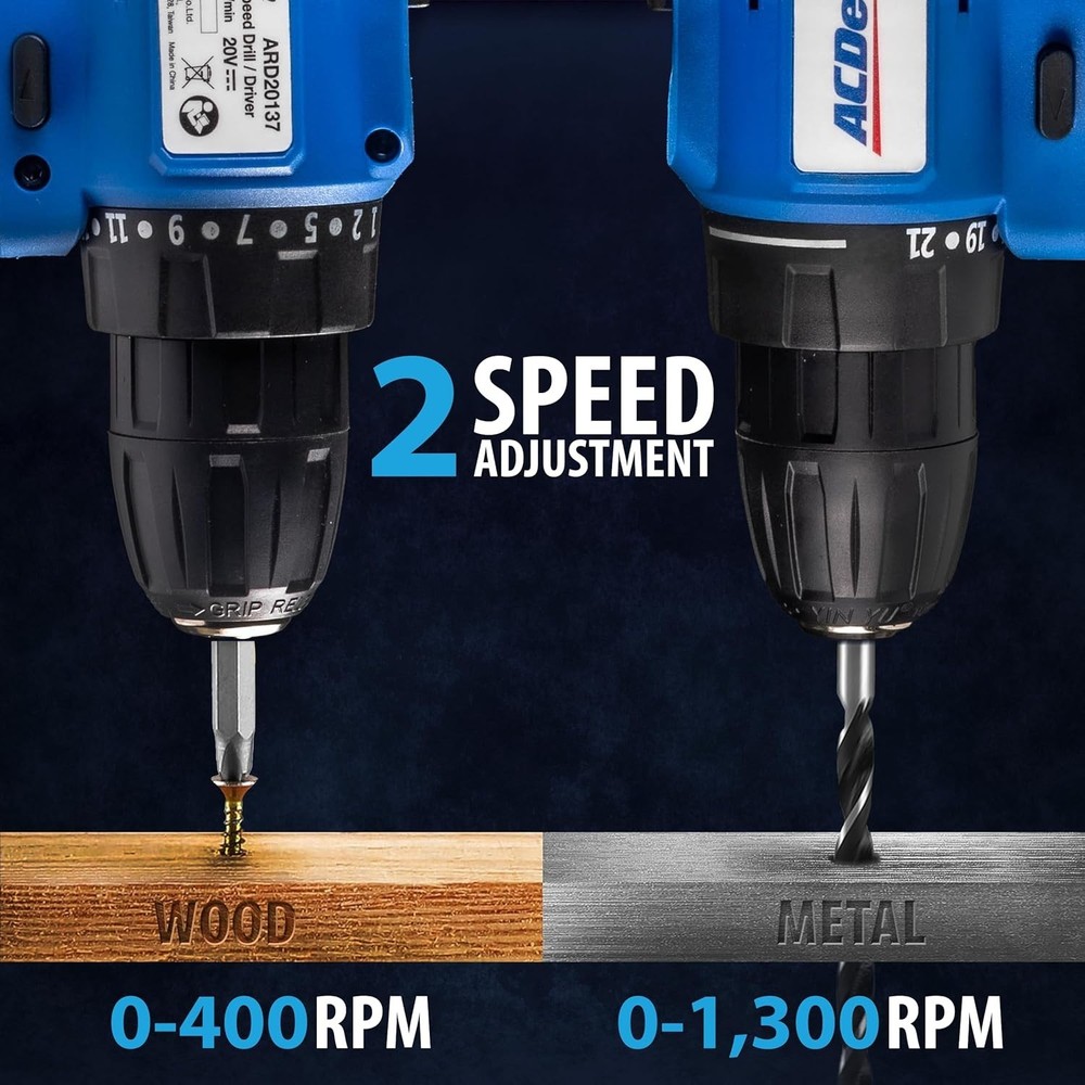 High Torque 20V Cordless Drill with Variable Speed - Ideal for Any Project