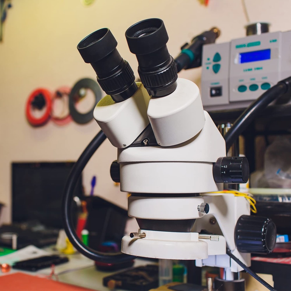 Adjustable 144 LED Ring Light for Stereo Microscope - Black Illuminator