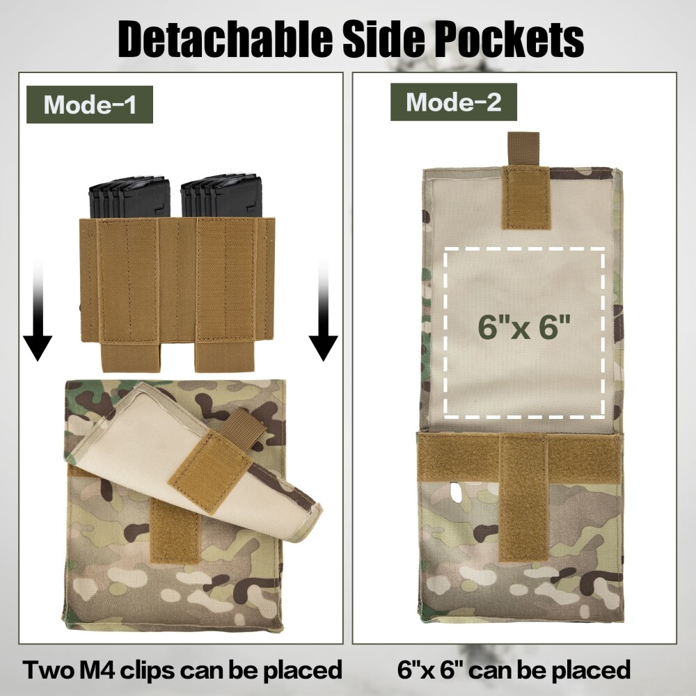 Tactical Vest Backpack Durable Nylon Pack with Molle Webbing for Hiking & Range