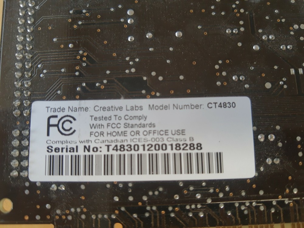 Creative Labs Model Number: CT4830