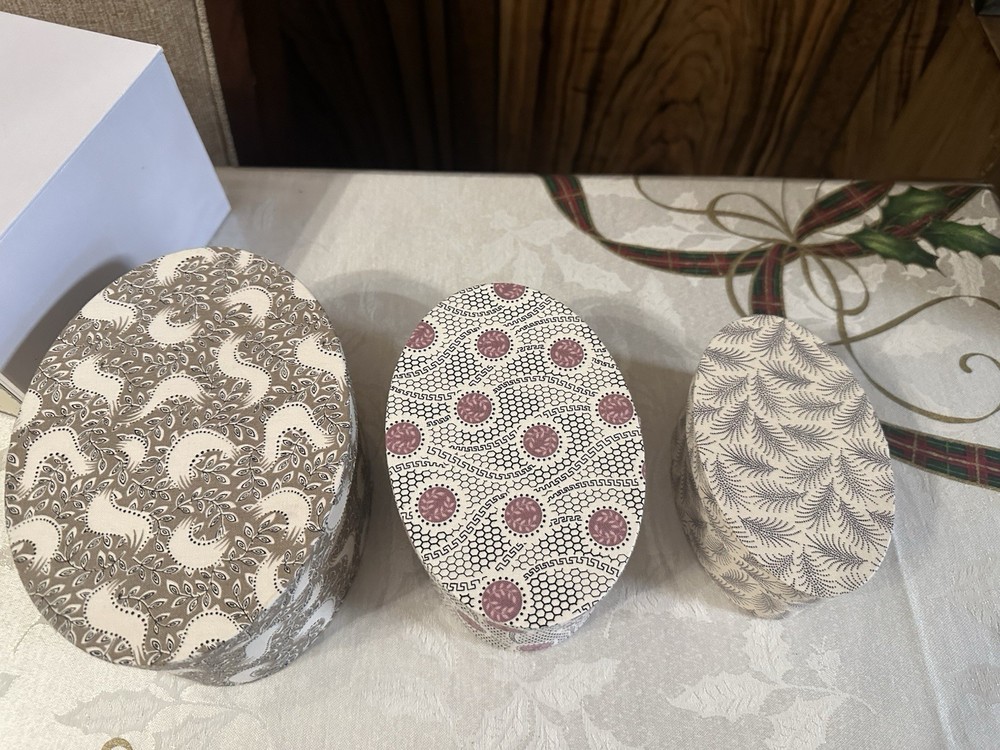 Downton Abbey nesting oval boxes and storage boxes by Quilted Koala