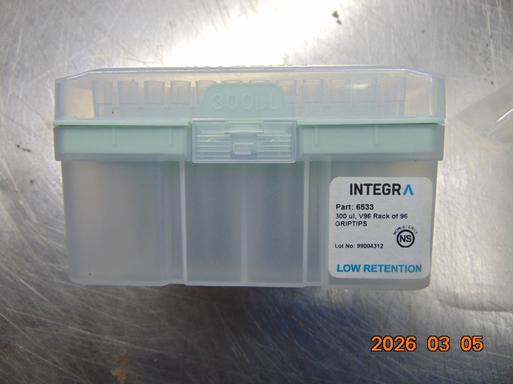 INTEGRA 300µL GripTips Low Retention Part 6533  Rack - 96 Tips