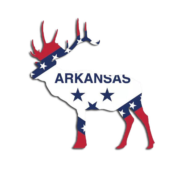 Arkansas Deer Shaped Flag Sticker Decal