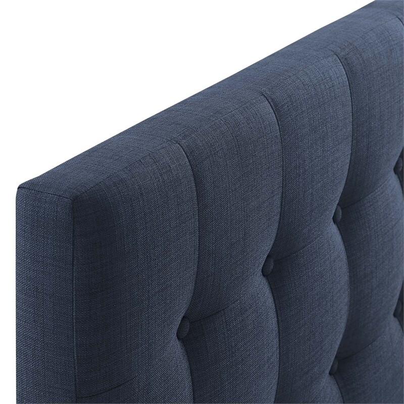 Modway Emily King Upholstered Polyester Fabric Headboard in Navy